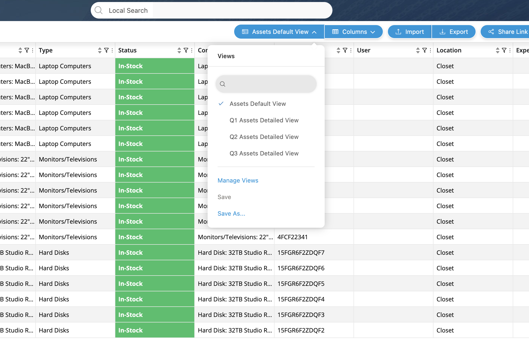 Custom Spreadsheet (Grid) Views Image